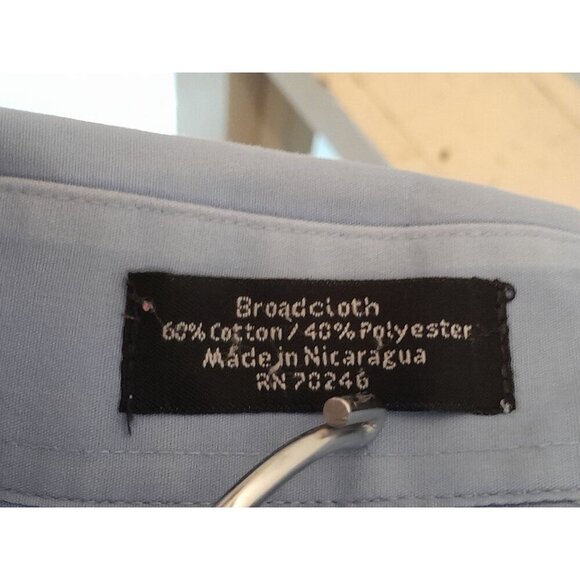 Statements Size Medium Broadcloth Career Preppy Dress Shirt Pocket Blue - Picture 4 of 4